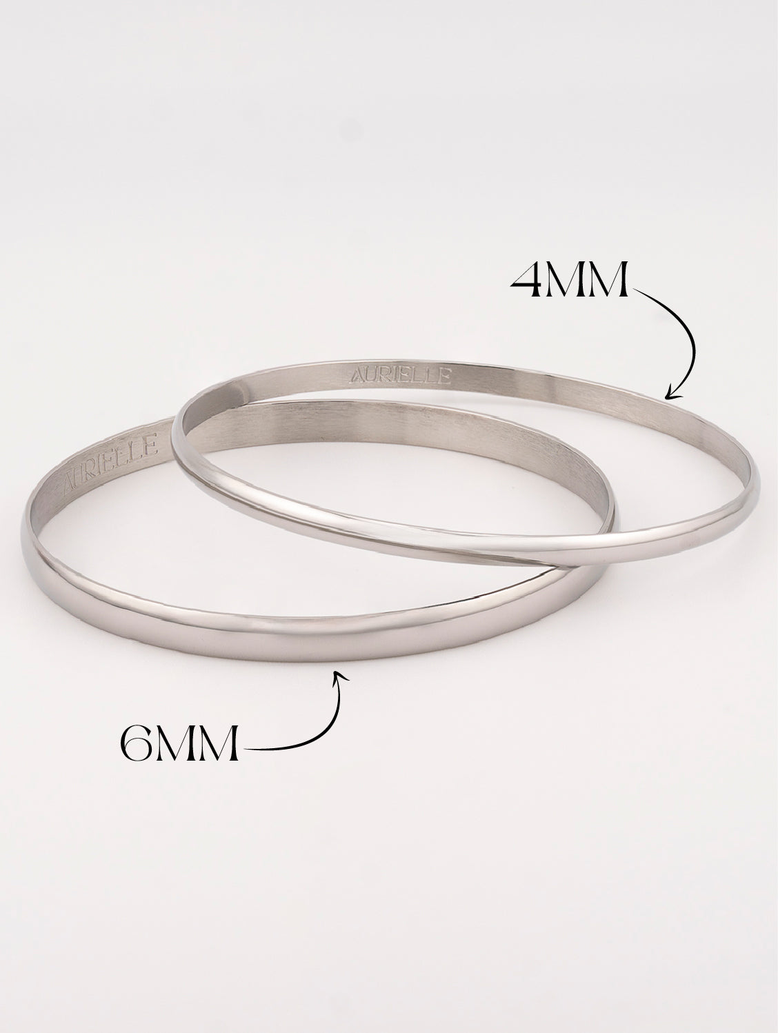 Fleur Bangle - 6mm Silver